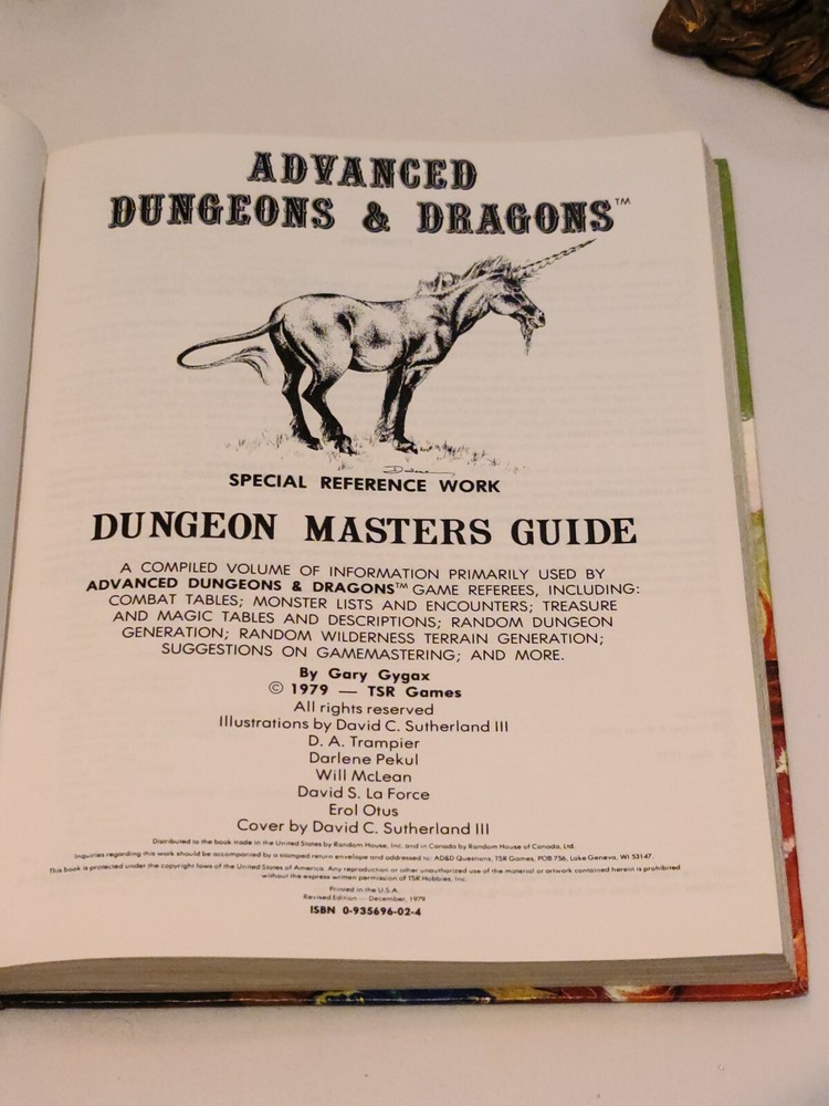 AD&D DUNGEONS & DRAGONS - DUNGEON MASTERS GUIDE 1ST REVISED EDITION 1979 TSR