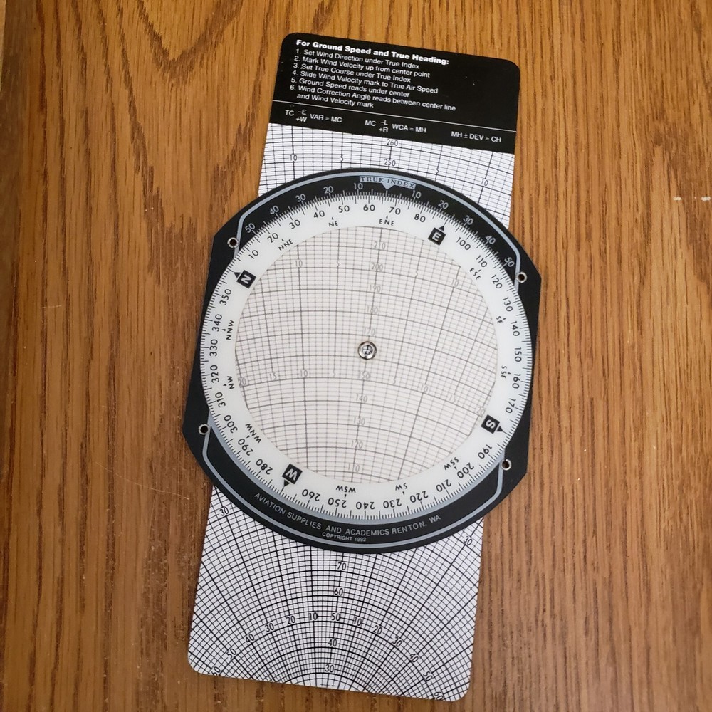 1992 ASA Air Classics E6-B Metal Flight Computer with Manual