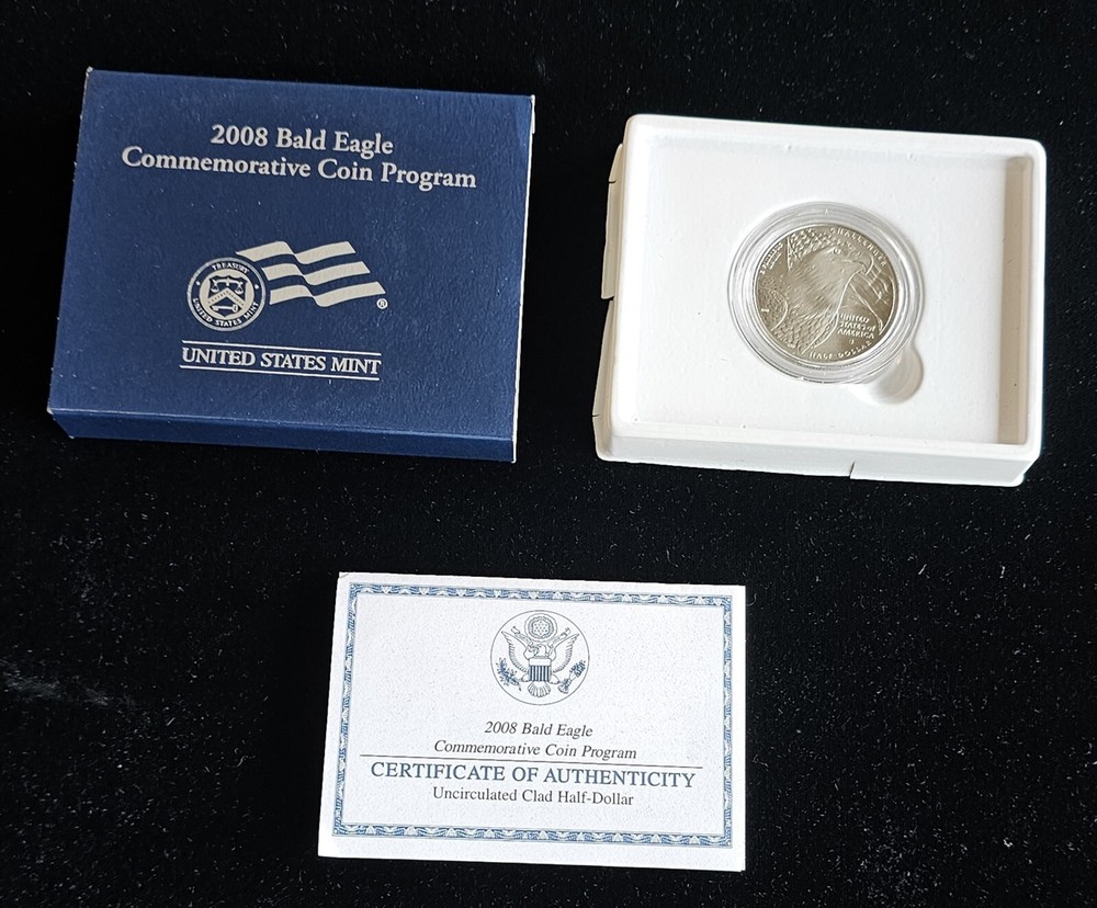2008-S Bald Eagle Commemorative Half Dollar in OGP w COA