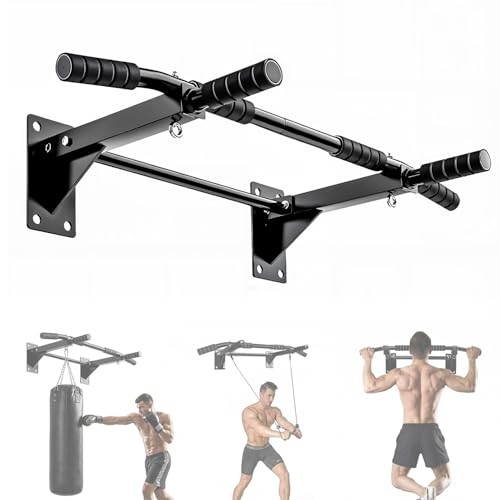 Pull Up Bar Wall Mounted - Multifunctional Wall Mounted Pull Up Bar for Home