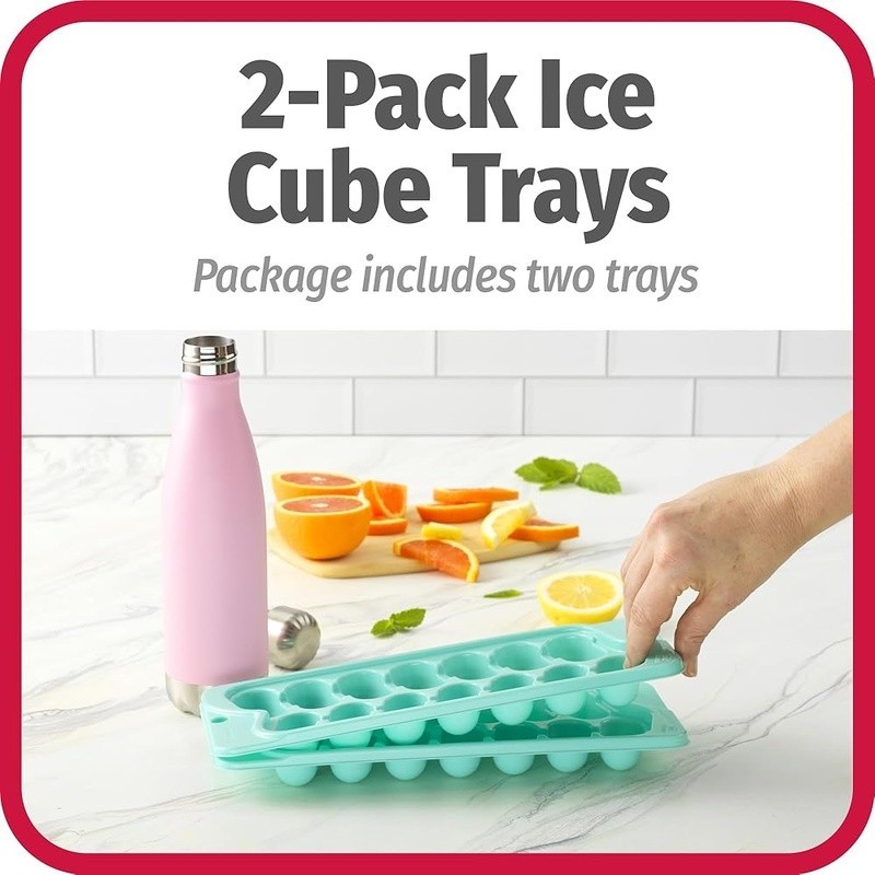 Quick Release Ice Cube Trays 2 Pack Stackable Half Ounce Kitchen Tool Mold New