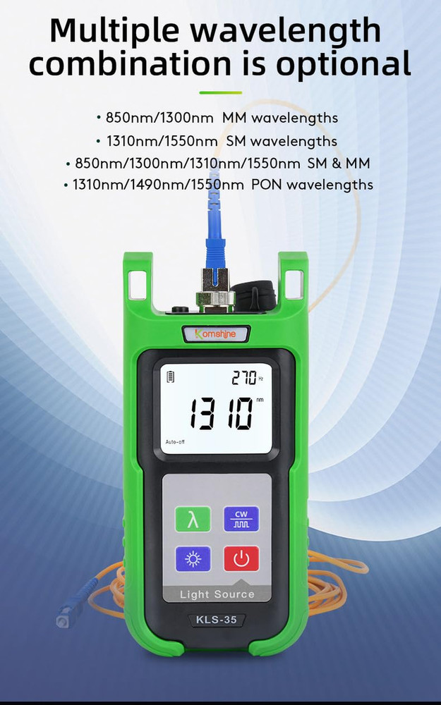 Reliable 1310/1550Nm Optical Fiber Light Source KLS-35-MS for Precise Testing