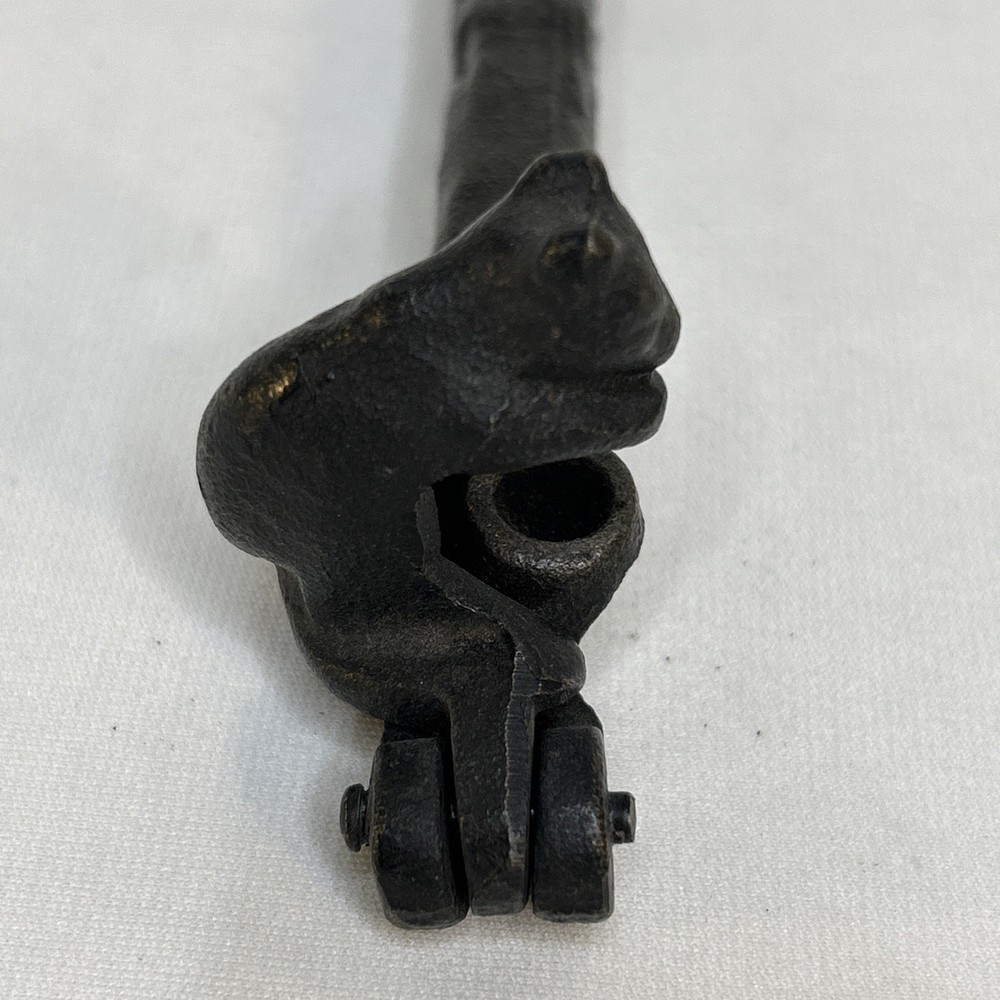 Vintage Cast Iron Hand Held Squirrel Figure Nut Cracker