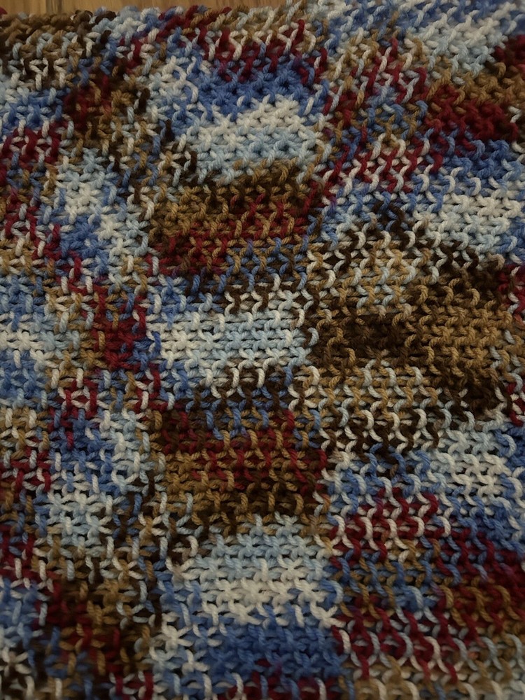 Crocheted Handmade Throw 60x72” EC