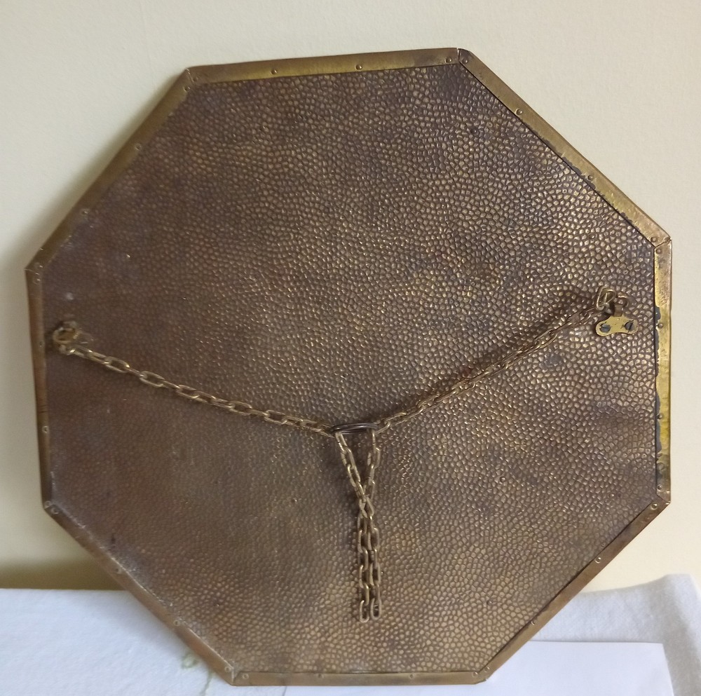 Vintage Octagonal brass-framed wall mirror circa 1900 -1920`s