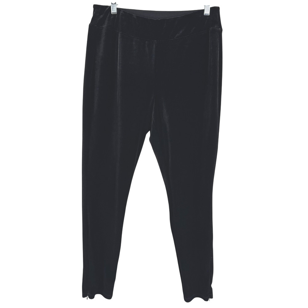 Talbots Velvet Leggings Pants Size 10 Black Solid Polyester Spandex NWT PT-2673