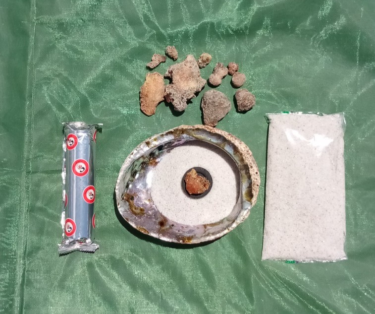 Incense Kit: Includes Abalone Shell, White Sand, Charcoal, Pinion Pine Resin
