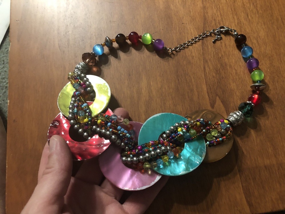Boho artisan necklace ￼gently used statement piece
