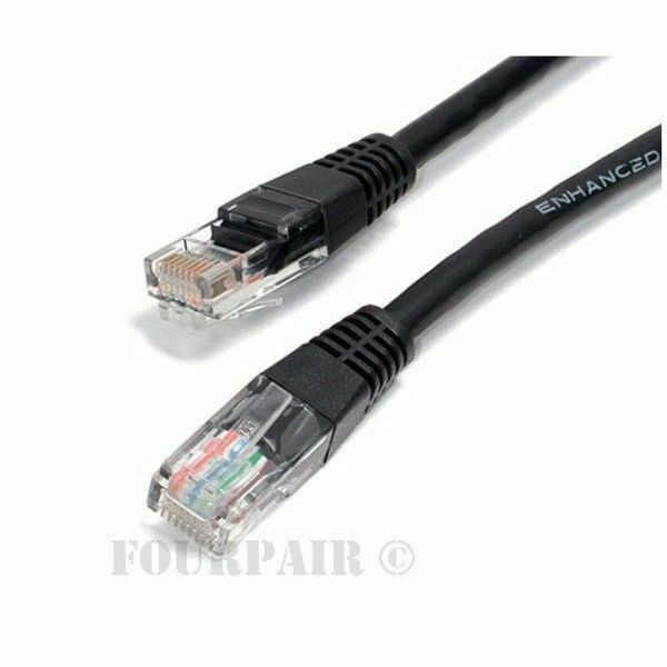 2 Pack Lot - 15ft CAT6 Ethernet Network LAN Router Patch Cable Cord Wire Black