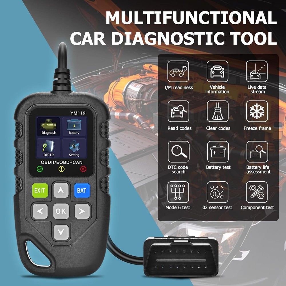Universal OBD II Scanner Diagnostic Tool Car Engine Fault Code Reader CAN Diagno