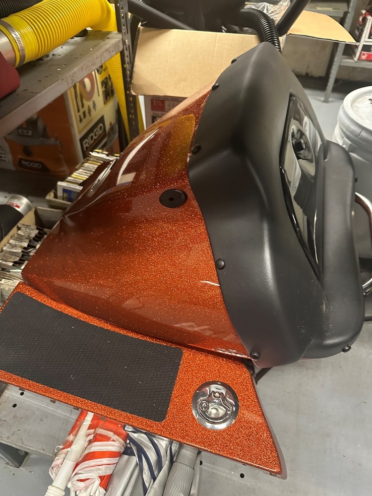 Phoenix Boats orange passenger side console from 2021 PHX model