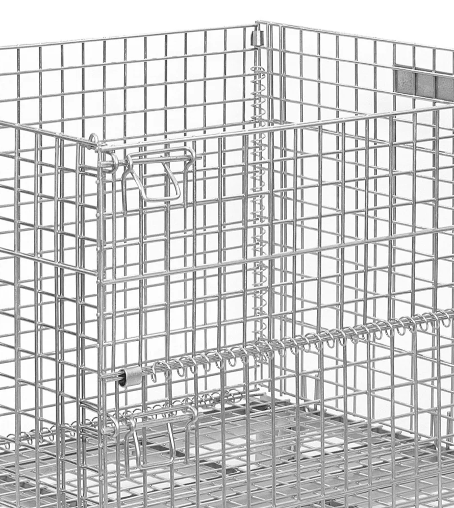1 Collapsible Stackable Container Wire Mesh Warehouse Shipping Pallet Cage