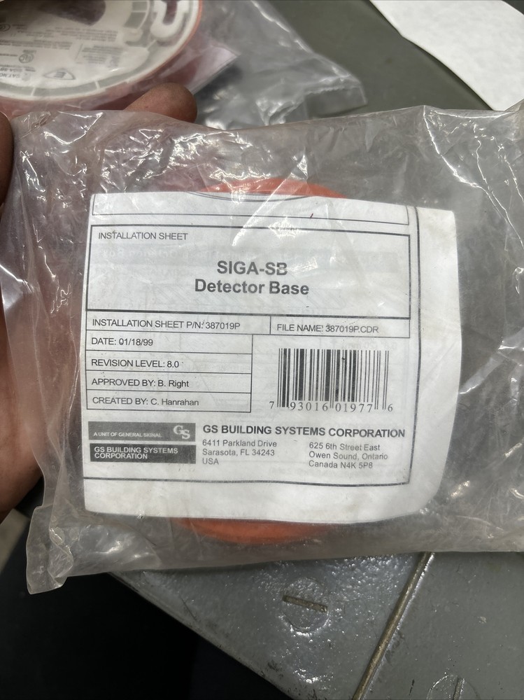 Edwards Systems Technology, SIGA-SB Detector Base, #235087P