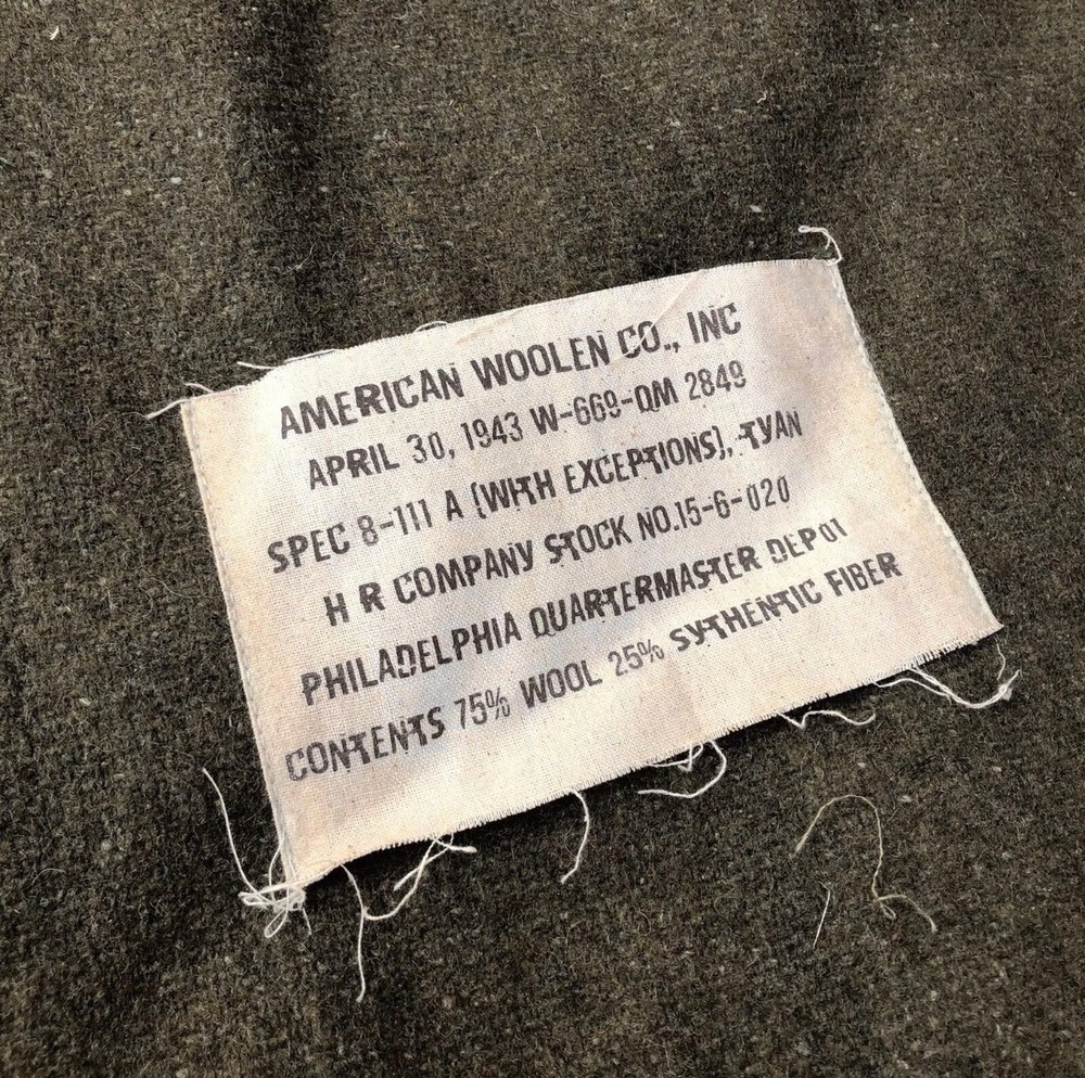 American US Army Blanket - 75% Wool