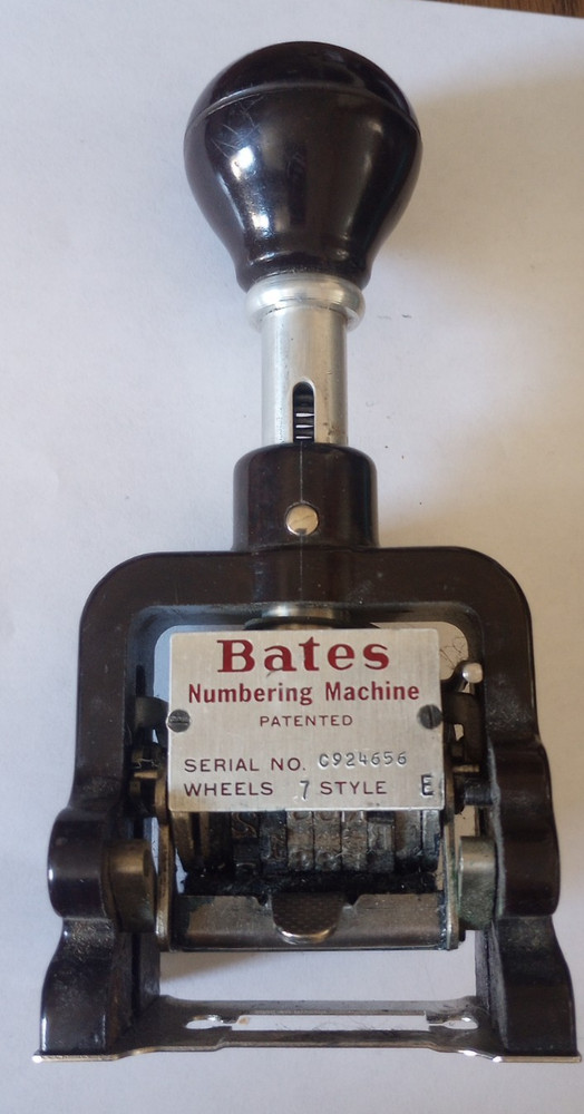 Vintage Bates Multiple Movement Numbering Machine Stamp 7 Wheels Style E