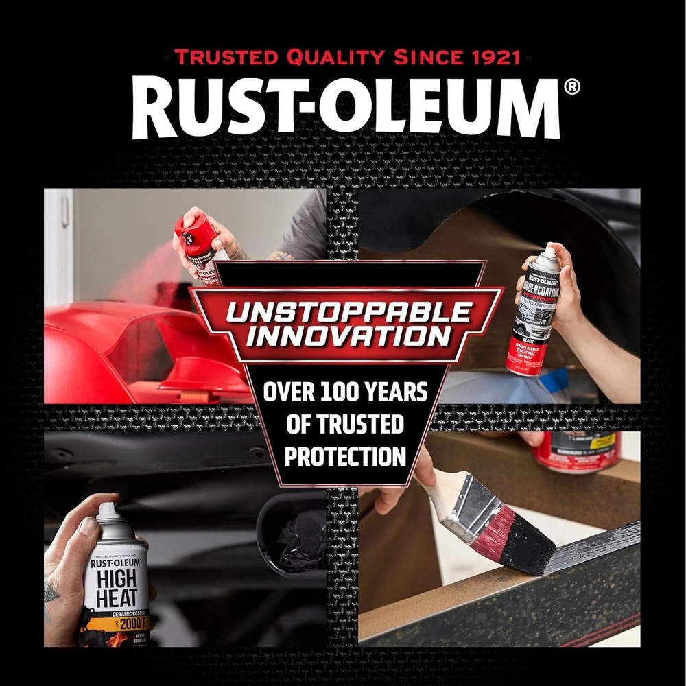 Rust-Oleum 248657-6PK Stops Rust Undercoating Spray, 15 Oz, Rubberized Black, 6