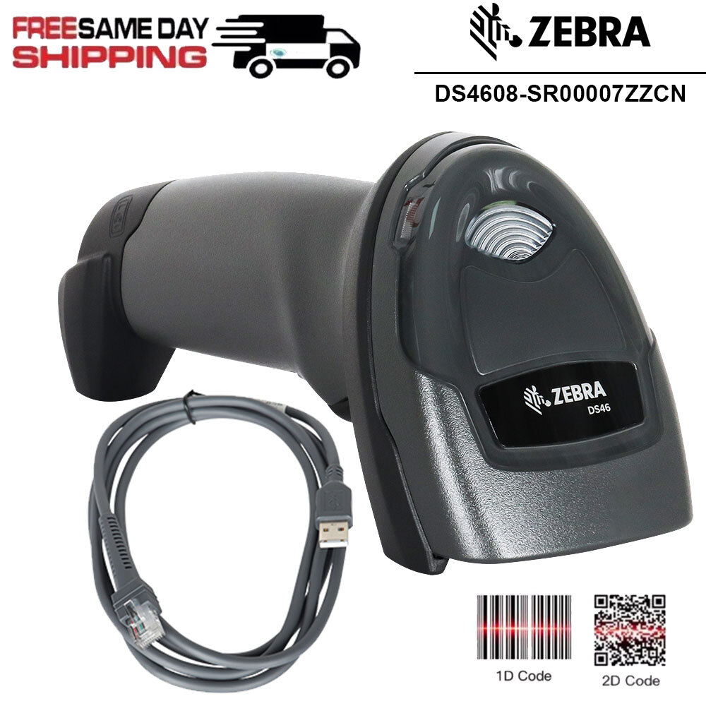 Zebra DS4608-SR00007ZZCN Standard Range 1D 2D Handheld Wired Barcode Scanner