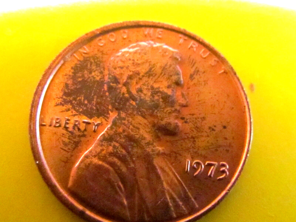1973-P Lincoln Penny, Uncirculated with error blisters