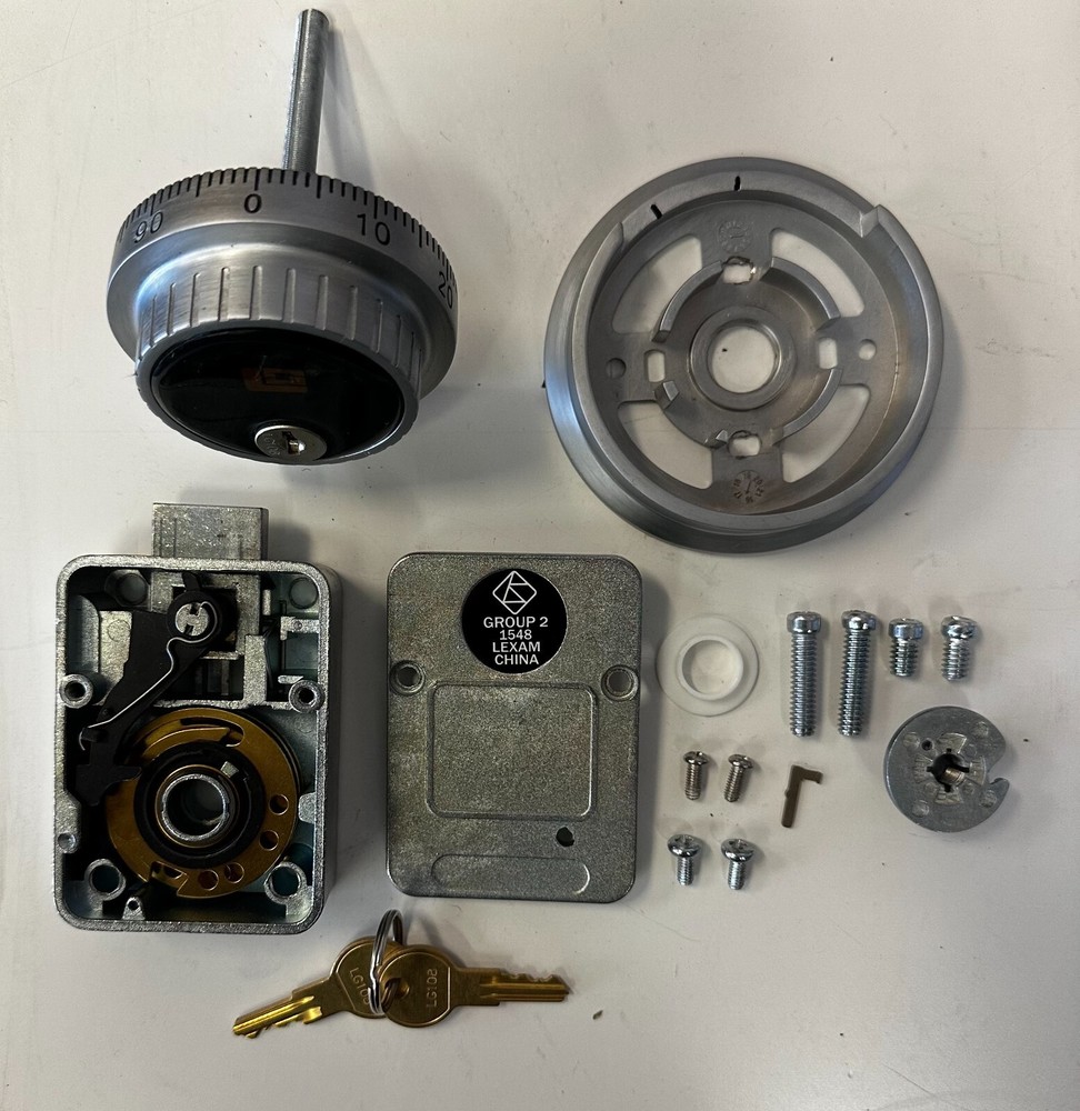 mechanical combination safe lock, LG lock, Group 2, key dial, dial, chrome