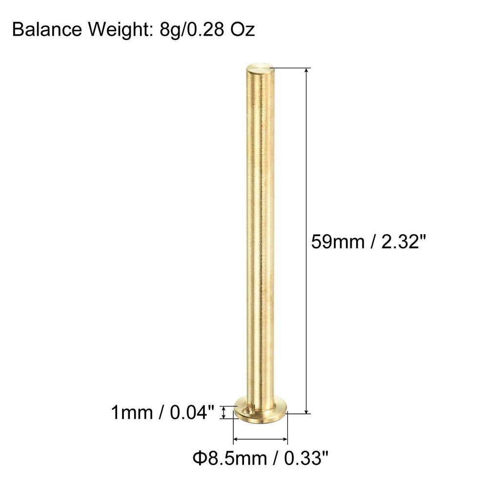 8g Golf Brass Tip Weights, 59x8.5mm Plug Insert Suitable, Copper