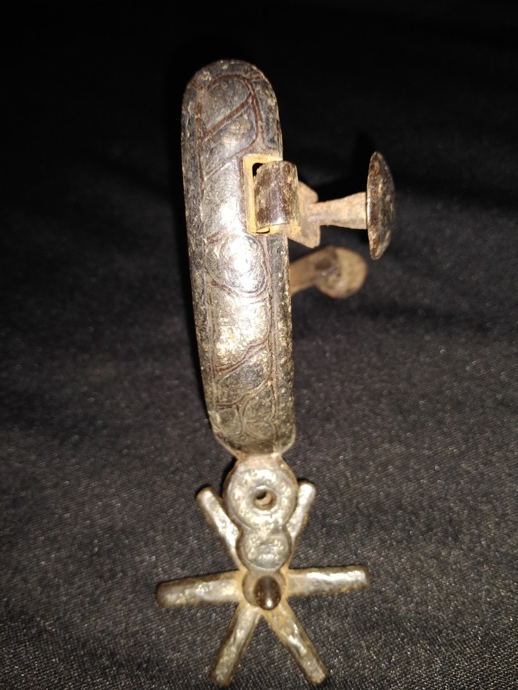 Mexican Spur, Double Sterling Silver Mounted Single Left Spur