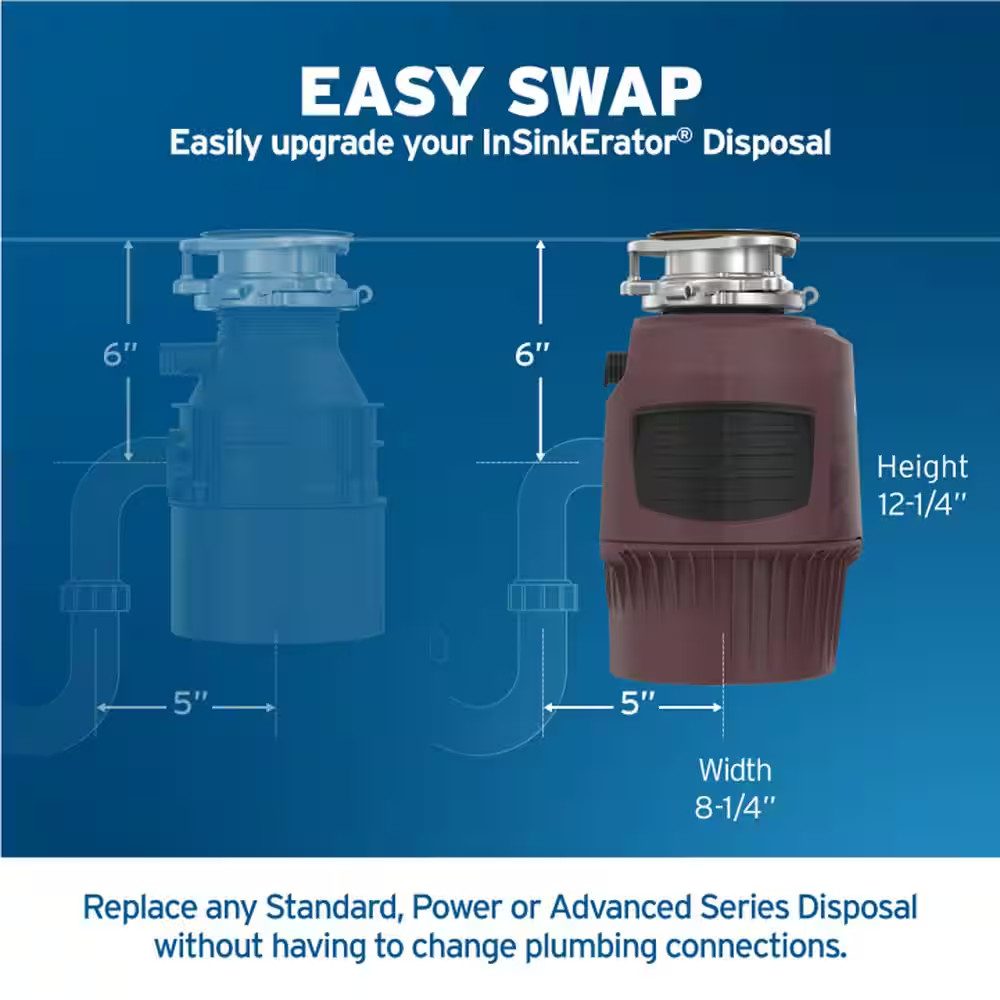 Evolution 1300, 3/4 HP Garbage Disposal, Continuous Feed Food Waste Disposer W E