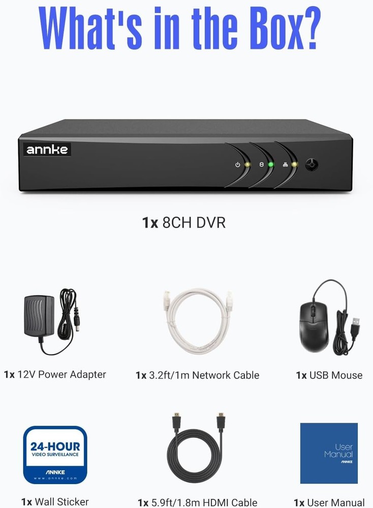 Advanced 8CH Hybrid Security DVR with AI Detection & Remote Access Functionality