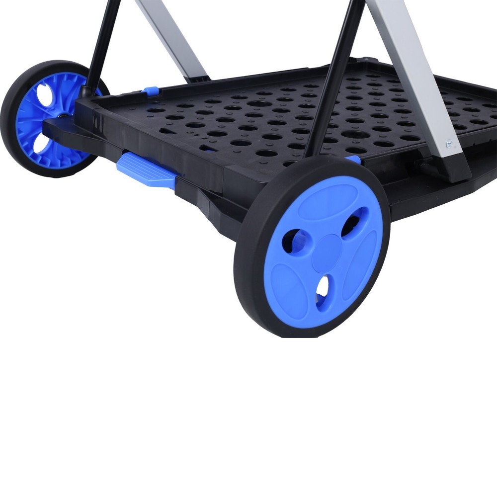 Collapsible Utility Cart Multi Use 2-Tier with Baskets Blue
