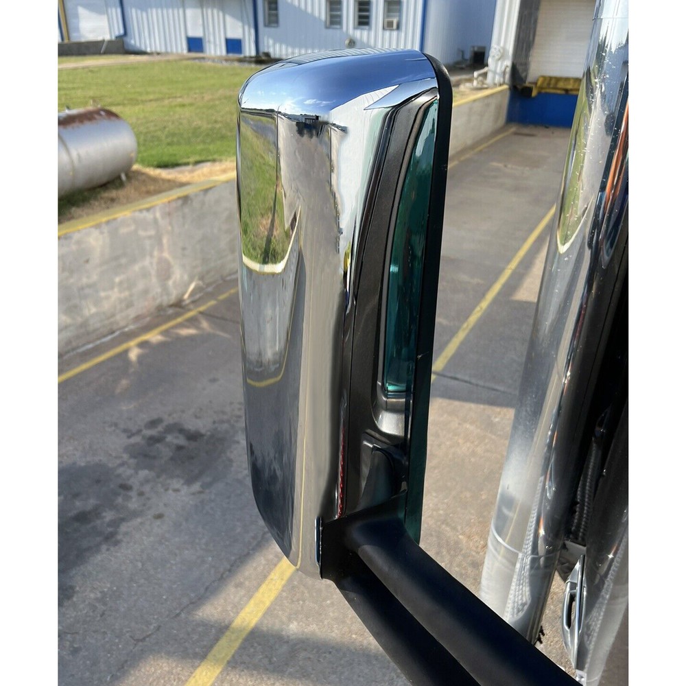 Pair Replacement Chrome Door Mirror Cover Caps Left+Right For Peterbilt 579