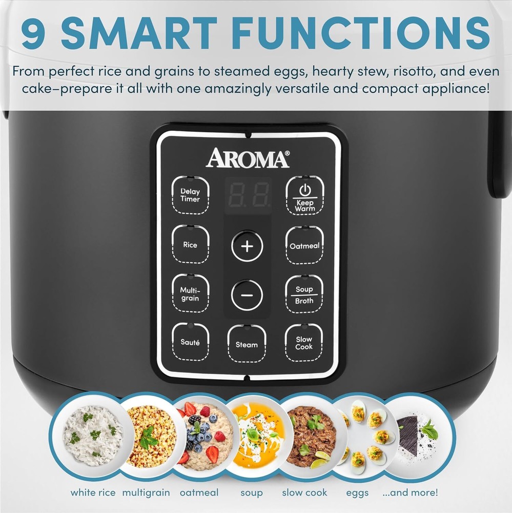12-Cup (Cooked) Digital Rice and Grain Multi-Cooker Black