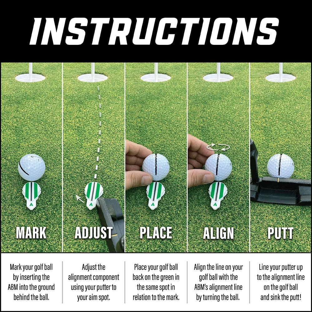 Putting Alignment Aid Tool - Golf Ball Marker - Rotate to Aim -