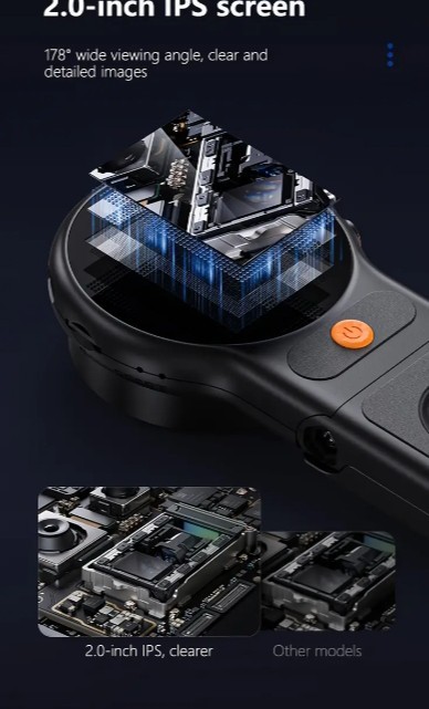 Folding Digital Microscope - Handheld Portable Magnifier With 2" IPS Screen,...