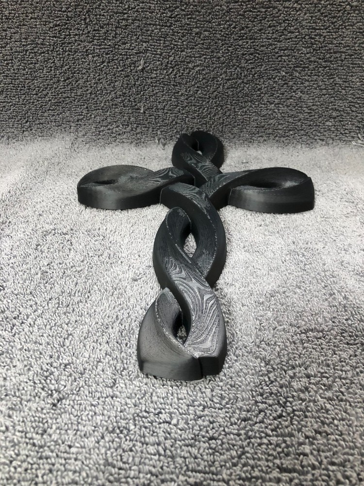 3d Printed Religious Celtic Knot Cross Black (hardware included)