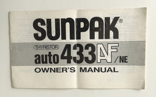 Sunpak Auto 433AF/NE Instruction Manual