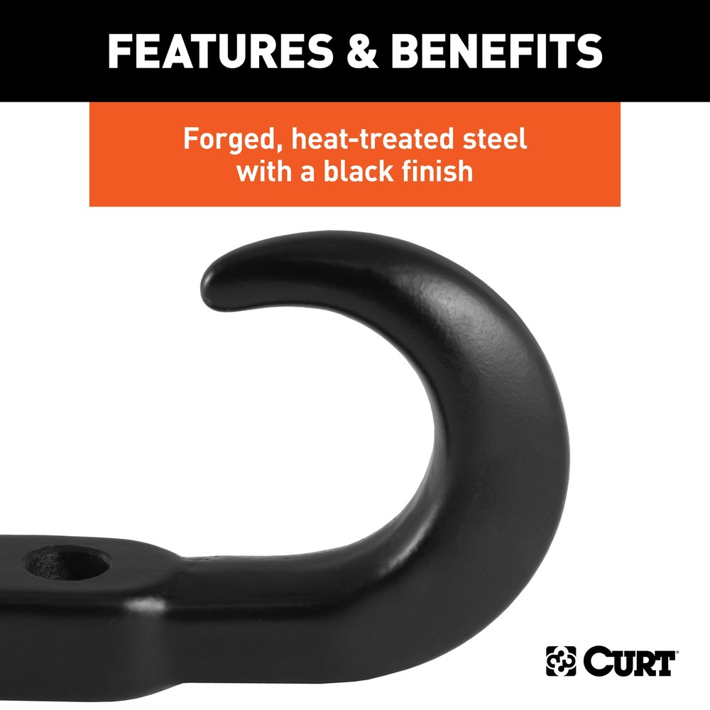 Curt-Tow Hook with Hardware (10,000 lbs., Black)