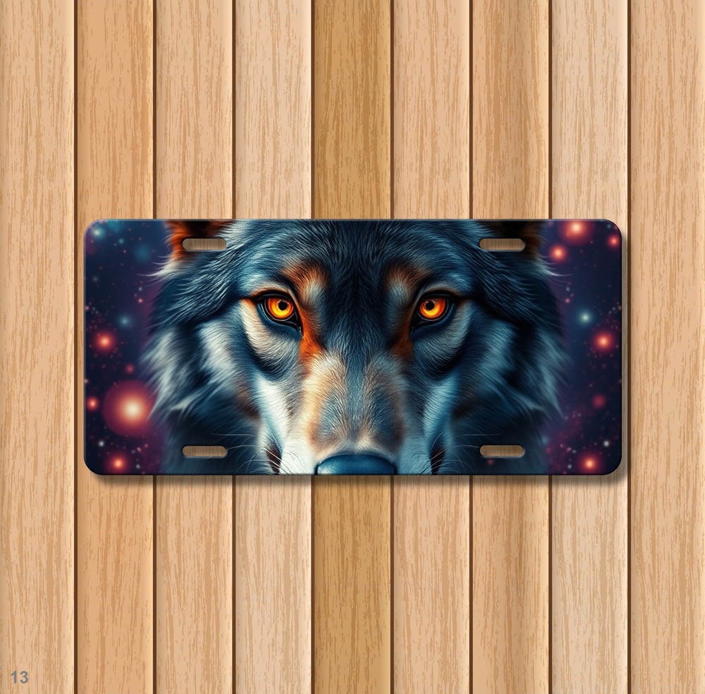 Hyperrealistic Wolf License Plate Custom Vanity Plate Unique Gift