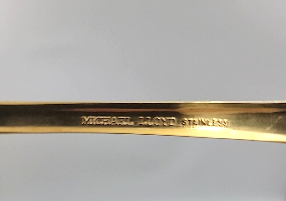 Michael Lloyd 8 Piece Goldtone Serving Set Stainless Steel Flatware
