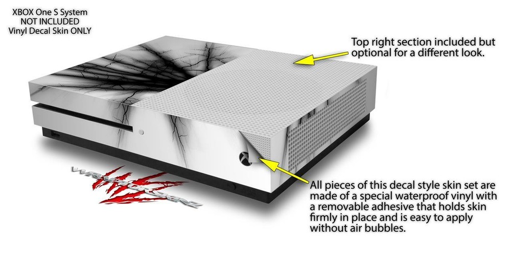 Skin XBOX One S Console Controller Lightning Black