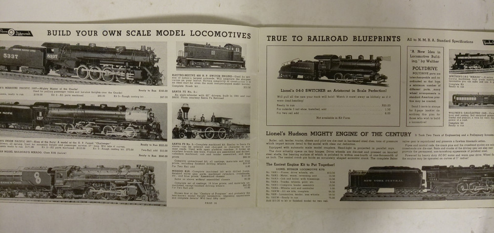 Vanden Boom Mini-Train 1940 Catalog