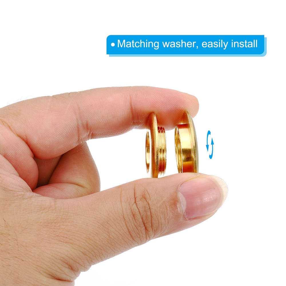 15mm(3/5 Inch) Solid Brass Hole Eyelets, 4 Pcs Arc Surface Grommets, Brass Tone