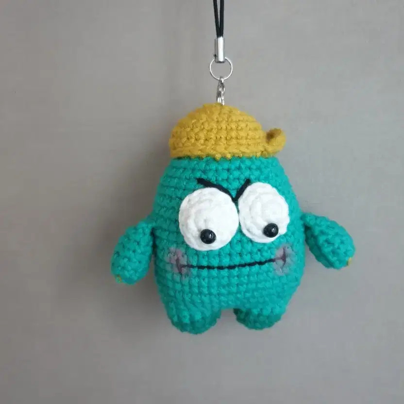 Handmade Emerald Color Knit Character Keyring