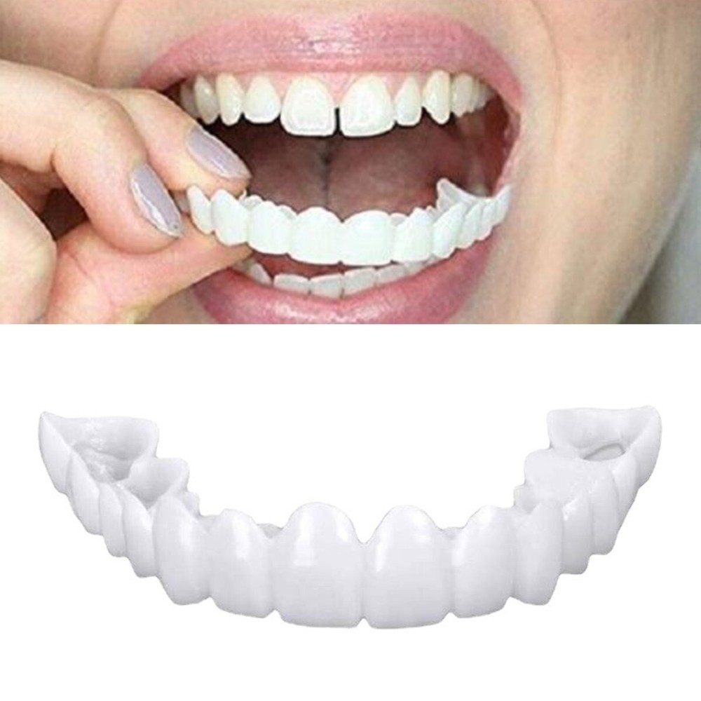 Snap On Veneers Upper & Lower Set - Instant False Teeth Covers No Adhesive jwb
