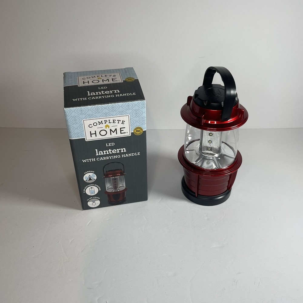 Complete Home LED Lantern Light with Carrying Handle Red Adjustable Brightness