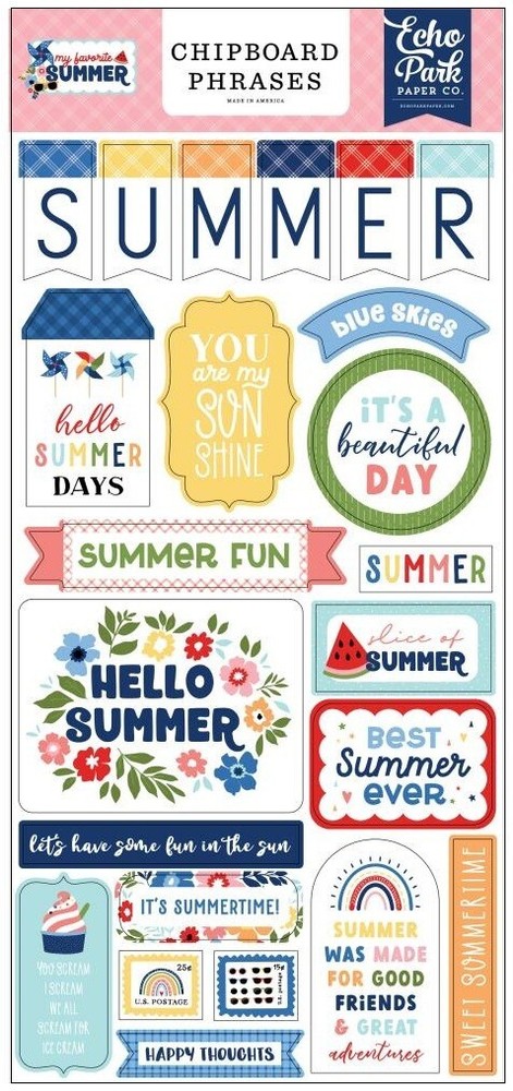 Chipboard Frames, Summer, 6x13", scrapbook -Echo Park 273022