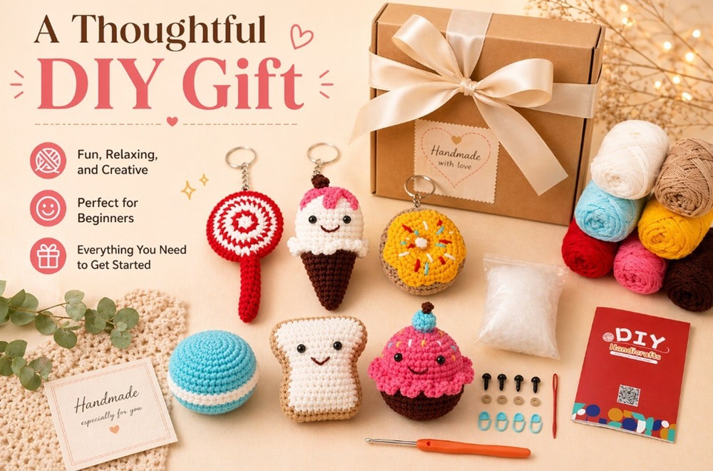 Desert Amigurumi Crochet Kit 6 Pack for Beginners DIY Set with Video Tutorial