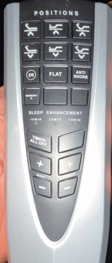 Comfort Base Adjustable Bed Remote Control Sleep Enhancement Timer Memory Wave