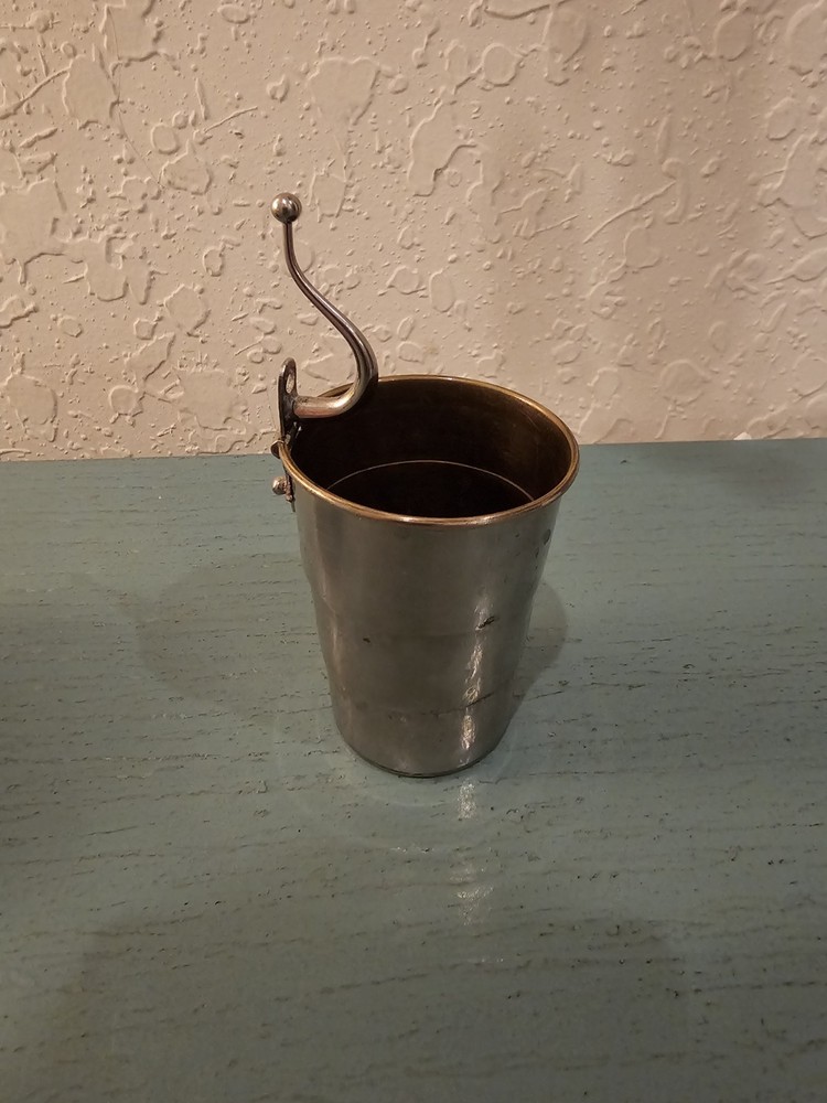 Antique German Collapsable Silver Cup W/Crocodile Leather Case, Hinged...