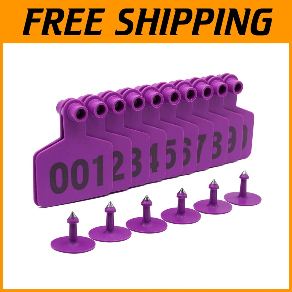 Cattle Cows Hogs Pigs Sheep Goats Ear Tags, Purple