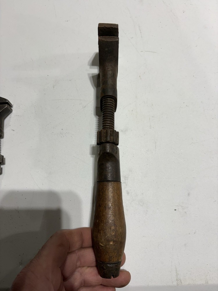 Pipe Wrenches Wood Handle Vintage