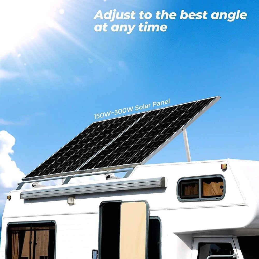 2 Set Solar Panel RV Tilt Mount（45in）Brackets Roof Flat Surface Adjustable Frame